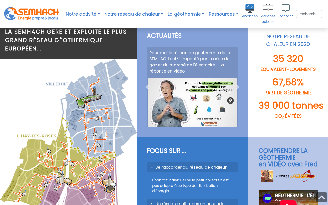 Capture d'écran de la page d'accueil de semhach.fr