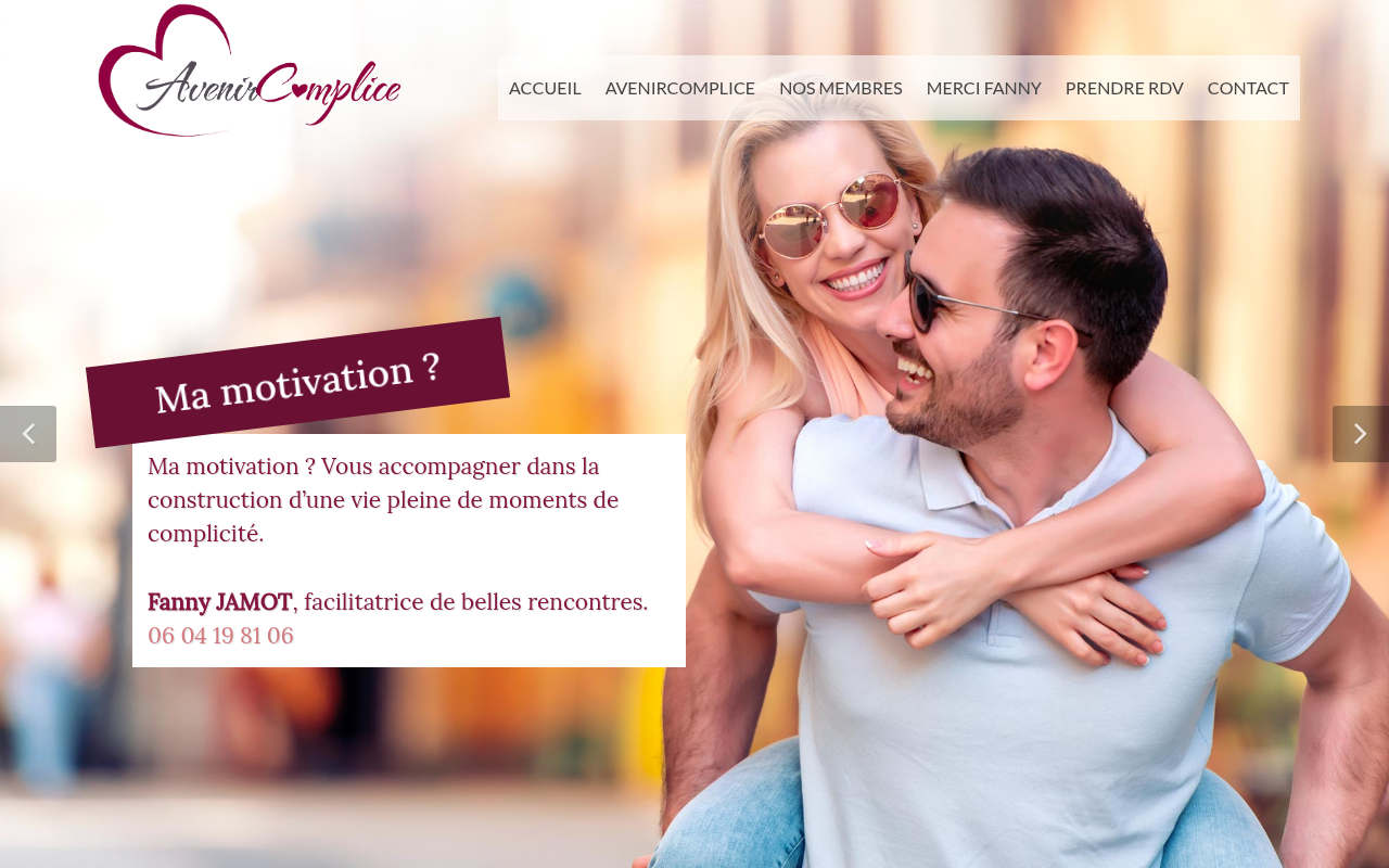 Capture d'écran de la page d'accueil de avenir-complice.com