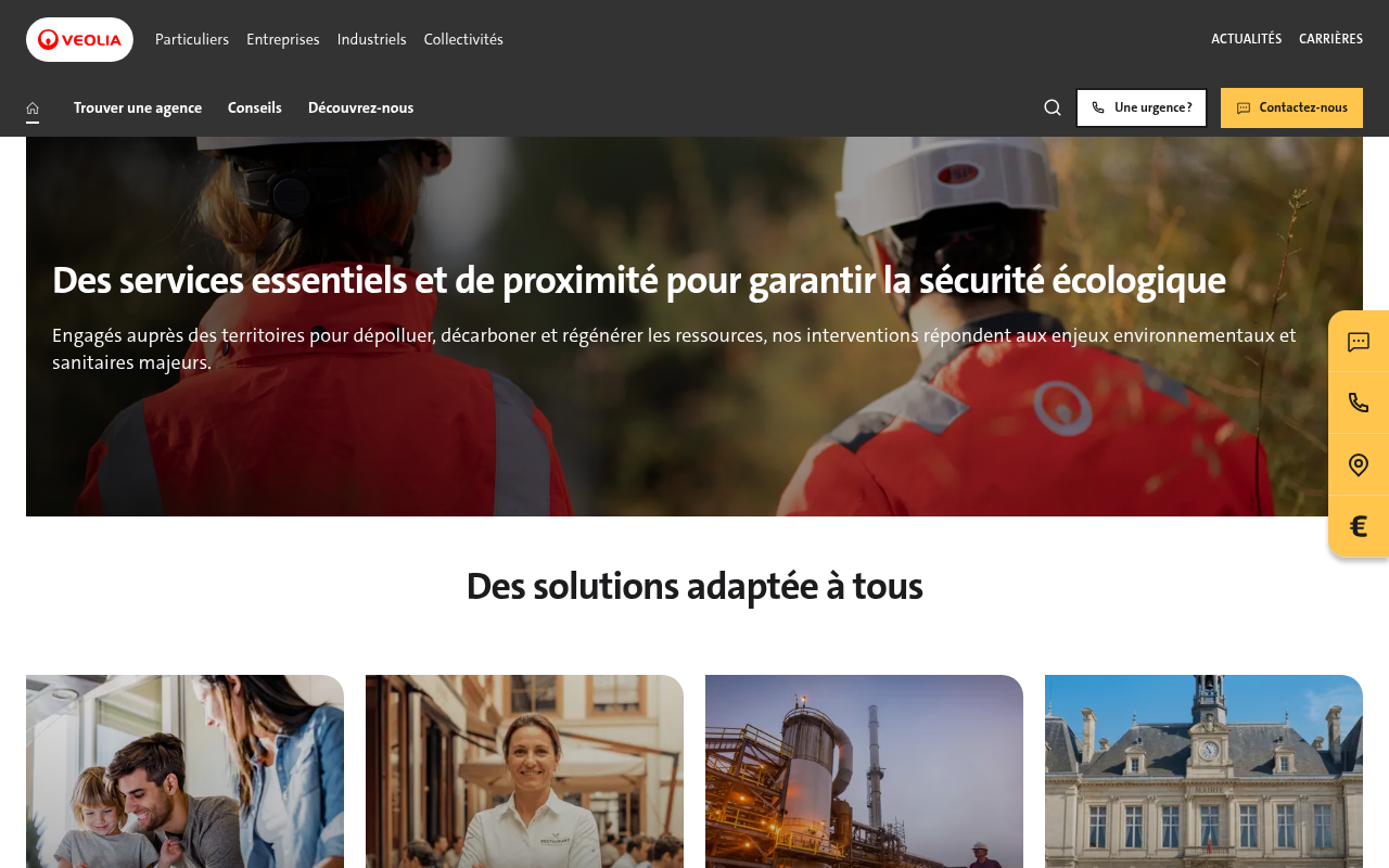 Capture d'écran de la page d'accueil de sarp-assainissement.fr
